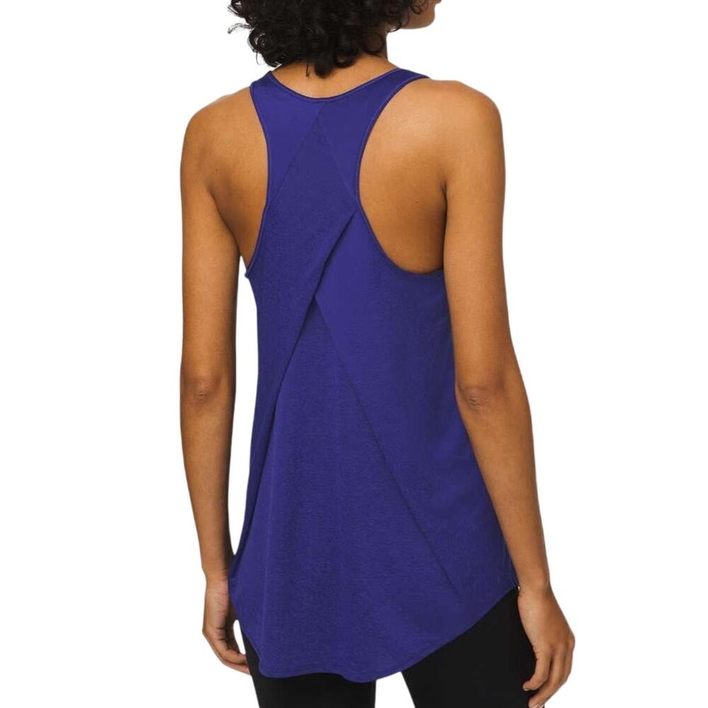 Lululemon Essential Tank Pleated Racerback Cobalt Blue Larkspur S/M Yoga Run Top - Picture 2 of 13